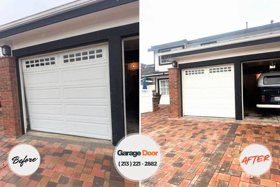 Before and after: garage door opener repair Audubon, IA